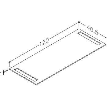 Darbo paviršius Kame Universal HPL su 2 rankšluosčių laikikliais 120cm Baltas Matinis WP-2/10-3/H16