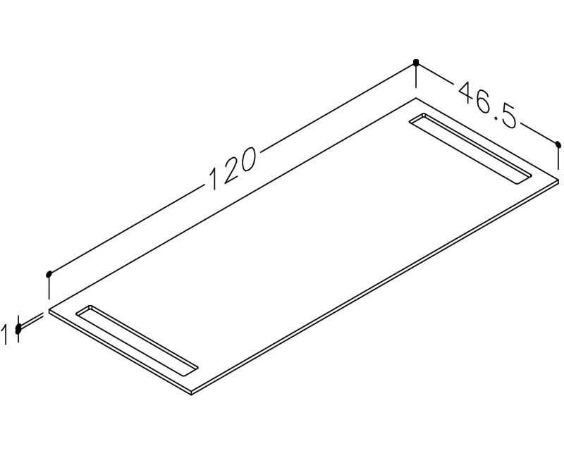 Darba virsma Kame Universal HPL 120cm Balts Matēts WP-2/10-3/H16