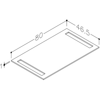 Darbo paviršius Kame Universal HPL su 2 rankšluosčių laikikliais 80cm Baltas Matinis WP-2/6-3/H16
