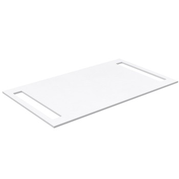 Darbo paviršius Kame Universal HPL su 2 rankšluosčių laikikliais 80cm Baltas Matinis WP-2/6-3/H16