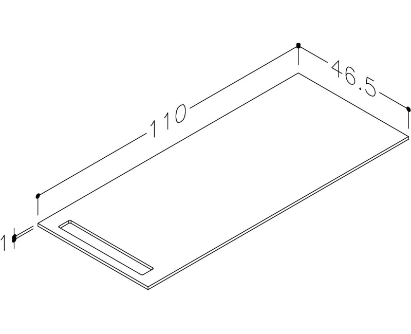 Darba virsma Kame Universal HPL 110cm Balts Matēts WP-1/10-3/H16