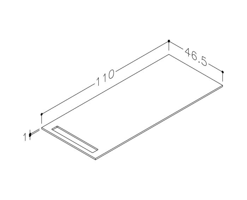Darba virsma Kame Universal ar dvieļu turētāju HPL 110cm Earth stone WP-1/10-3/H18