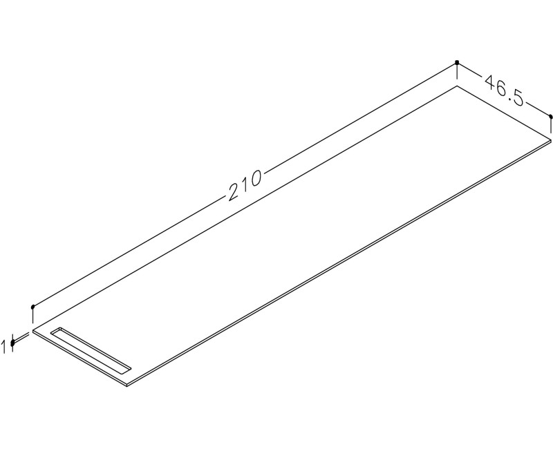Darbo paviršius Kame Universal su rankšluosčių laikikliu HPL 210cm Black moon WP-1/20-3/H11