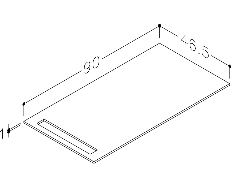 Darba virsma Kame Universal ar dvieļu turētāju HPL 90cm Balts Matēts WP-1/8-3/H16