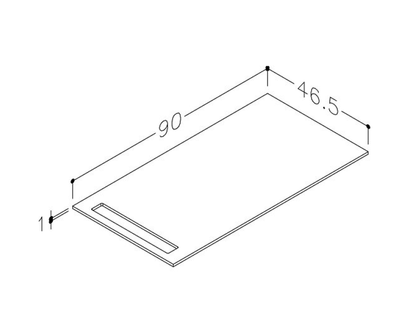 Рабочая поверхность Kame Universal с держателем для полотенец HPL 90см Earth stone WP-1/8-3/H18