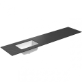 Vannas istabas virsma ar izlietni Kame Universal HPL 200 (ar sifonu) Kreisā puse Black lava HPL WP/20-3/H17-P3-L