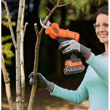 BLACK+DECKER 18 V akumuliatorinės sodo žirklės, 1 x 2,0 Ah ličio jonų akumuliatorius, įkroviklis BCPP18D1-QW