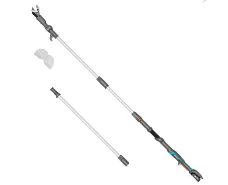 Dārza šķēres Gardena 18 V akumulatora, teleskopiskās HighCut 360/18 V P4A, bez akumulatora un lādētāja 14776-55