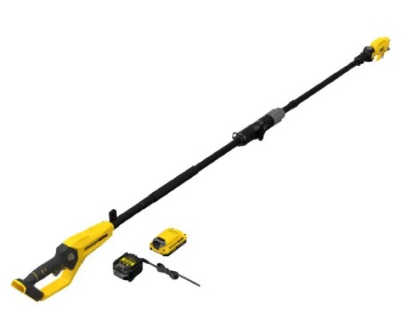 Dārza šķēres Stanley 18 V akumulator , teleskopiskas, 1 x 2,0 Ah akumulators, lādētājs SFMCPP632D1-QW