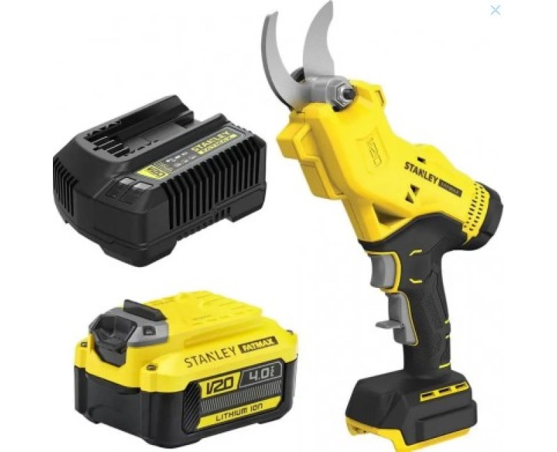 Dārza šķēres Stanley 18 V akumulatora, 1 x 4,0 Ah akumulators, lādētājs SFMCPP32M1-QW