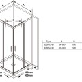 Dušas kabīnes komplekts RAVAK SET7 Dušas stūris BLSRV2-80 hromēts  + stikls Transparent + paliktnis Perseus Pro