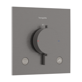 Dušas maisītājs Hansgrohe Ecostat Comfort E ar termostatu iebūvējams, 2 ierīcēm, birstēts melns hroms 33716340