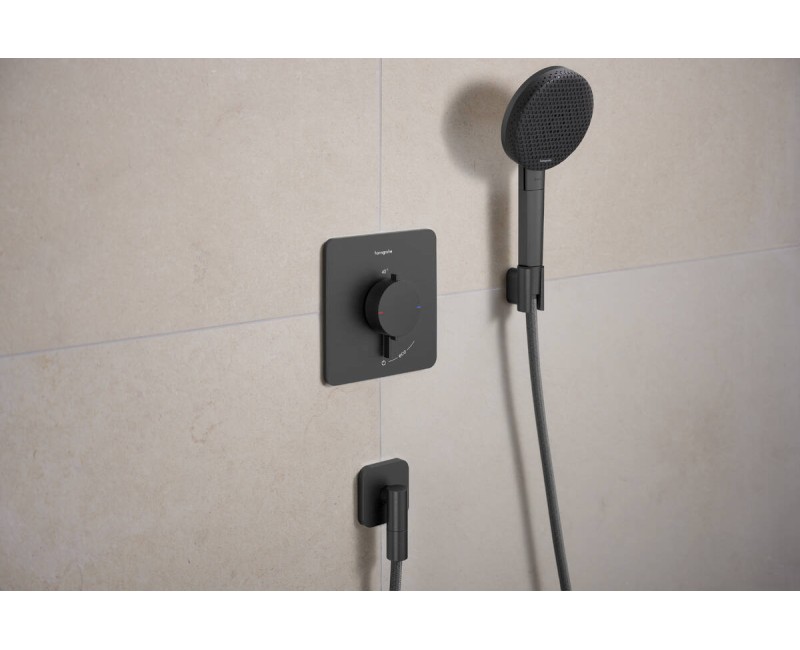 Dušas maisītājs Hansgrohe Ecostat Comfort Q ar termostatu iebūvējams, 1 ierīce birstēts melns hroms 33712340