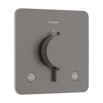 Dušas maisītājs Hansgrohe Ecostat Comfort Q ar termostatu iebūvējams, 2 ierīcēm, (ar drošības sistēmu) birstēts melns hroms 33717340
