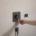 Смеситель для душа Hansgrohe Ecostat Comfort Q с термостатом для скрытого монтажа, на 2 устройства, матовый черный хром 33713340