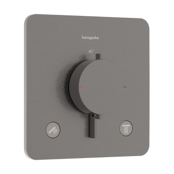 Dušas maisītājs Hansgrohe Ecostat Comfort Q ar termostatu iebūvējams, 2 ierīcēm, birstēts melns hroms 33713340