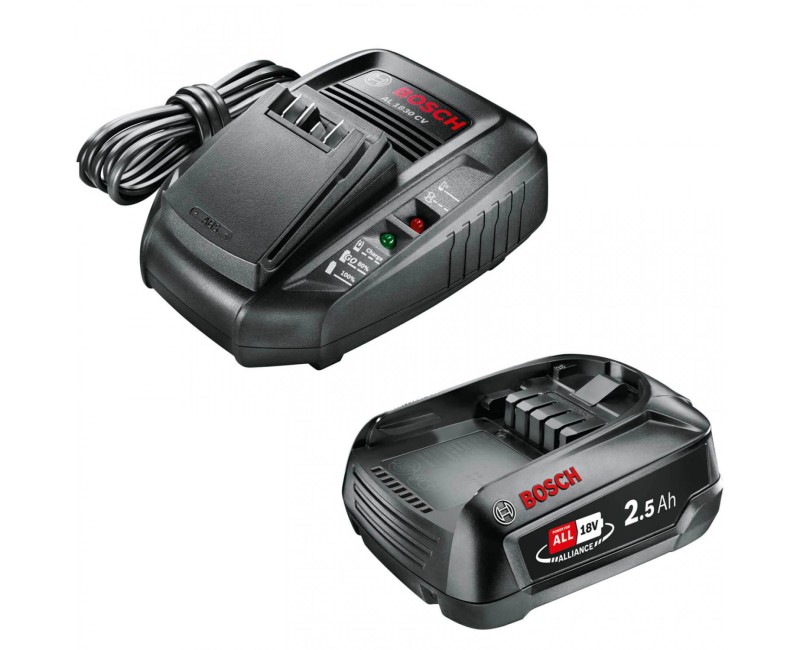 Dzīvžoga šķēres Bosch 18 V akumulatora 50 cm, 1 x 2,5 Ah akumulators, lādētājs 0600849K01