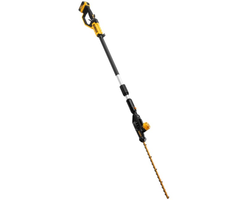 Dzīvžoga šķēres DeWALT 18 V akumulatora ar garu rokturi, 1 x 5,0 Ah XR akumulators, DCMPH566P1 lādētājs