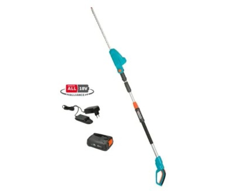 Dzīvžoga šķēres Gardena 18 V akumulatora teleskopiskās  THS 42/18V P4A, 42 cm, 1 x 2,5 Ah akumulators, lādētājs 14732-20