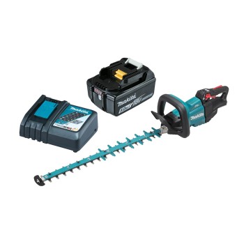 Аккумуляторный кусторез Makita 18 В, длина лезвия 60 см, 1 аккумулятор LXT 5,0 Ач, зарядное устройство DUH602RT.
