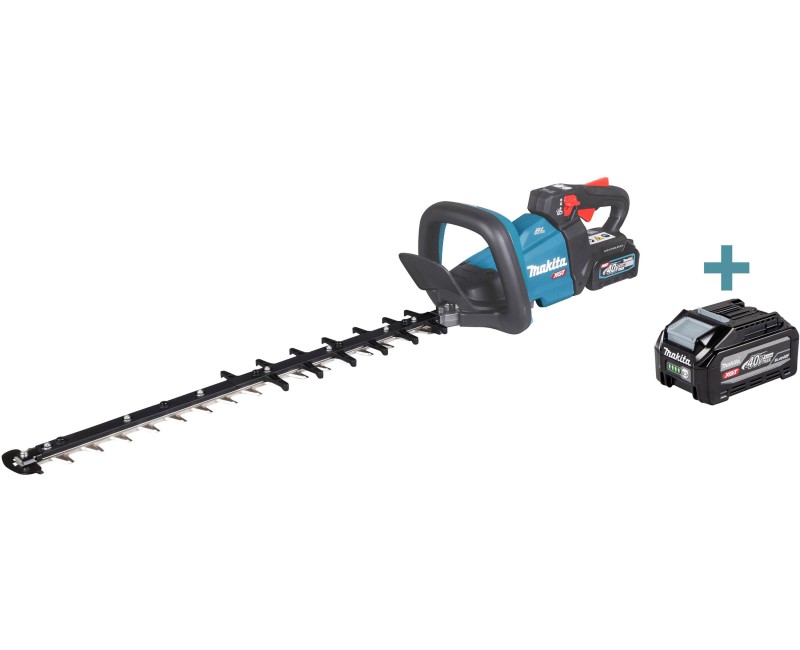 Dzīvžoga šķēres Makita 40 V akumulatora 60 cm, 2 x 4,0 Ah akumulatori, lādētājs UH006GM201