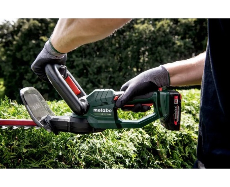 Dzīvžoga šķēres Metabo 18 V akumulatora 55 cm, 2 x 2,0 Ah Li-Power akumulatori, lādētājs 601718500