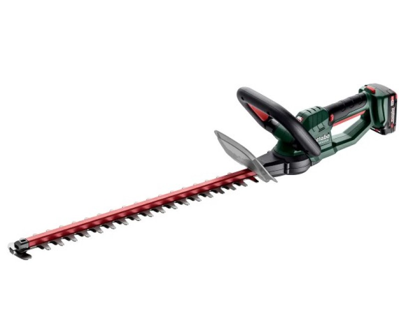 Dzīvžoga šķēres Metabo 18 V akumulatora 55 cm, 2 x 2,0 Ah Li-Power akumulatori, lādētājs 601718500