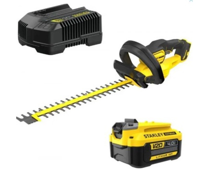 Dzīvžoga šķēres Stanley 18 V akumulatora 65 cm, 1 x 4,0 Ah akumulators, lādētājs SFMCHT855M1-QW