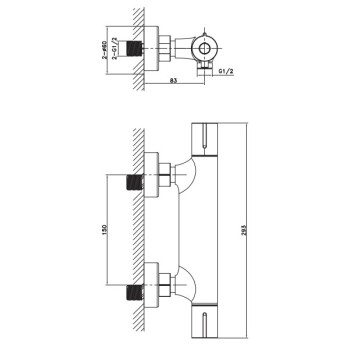 Dušo maišytuvas O'DESIGN FIGARO su termostatu juodas matinio FIG350NM