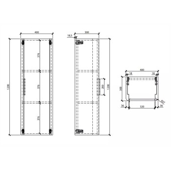 Высокий шкаф OZE Indiana 1200x400 мм, аризонская дуб IND-C1200CA