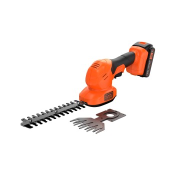 Krūmu un zāles šķēres BLACK+DECKER 18 V akumulatora, 1 x 2,0 Ah  akumulators, lādētājs BCSS18D1-QW