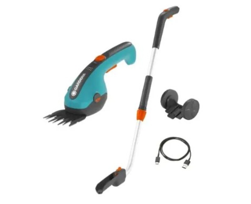 Krūmu un zāles šķēres Gardena 3,6 V akumulatora ClassicCut Li, teleskopiskas, ar integrētu akumulatoru, lādētāju 9886-20