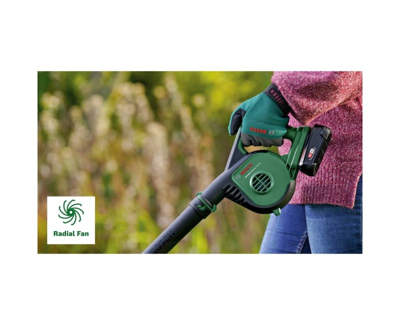 Lapų pūstuvas Bosch 18 V akum., 1 x 2,5 Ah akumul., įkroviklis 06008A0600
