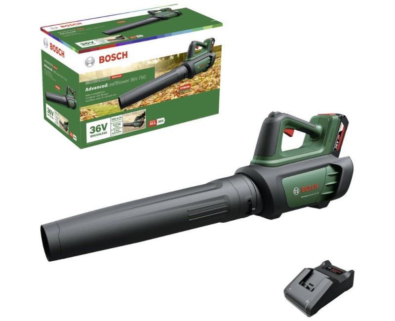 Воздуходувка Bosch 36 В, Аккумуляторная, 1 аккумулятор 2,0 Ач, зарядное устройство 06008C6000