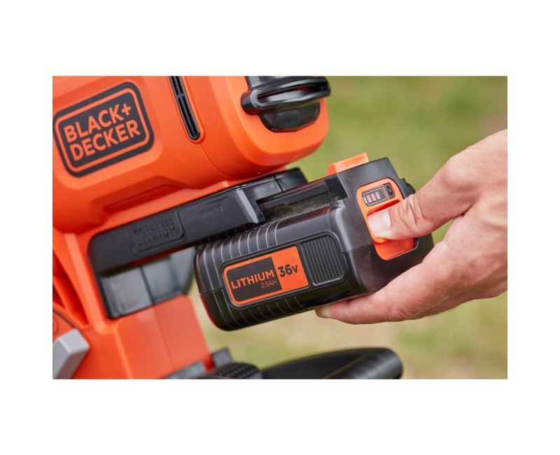 Lapu Pūtējs / Sūcējs BLACK+DECKER 36 V akumulatora 3in1, 1 x 2,5 Ah akumulators, lādētājs BCBLV3625L1-QW