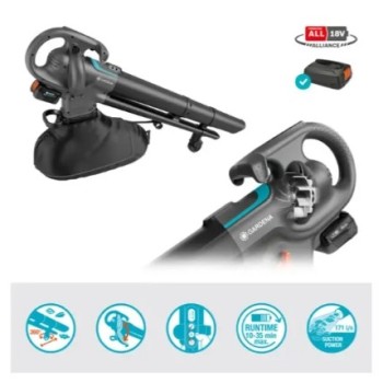 Lapu Pūtējs / Sūcējs Gardena 18 V akumulatora 3in1 PowerJet 18 V P4A, 1 x 4,0 Ah akumulators, lādētājs 14895-20