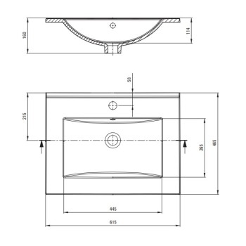 Mēbeļu izlietne Deante Tubo 615x465mm CTU_646M