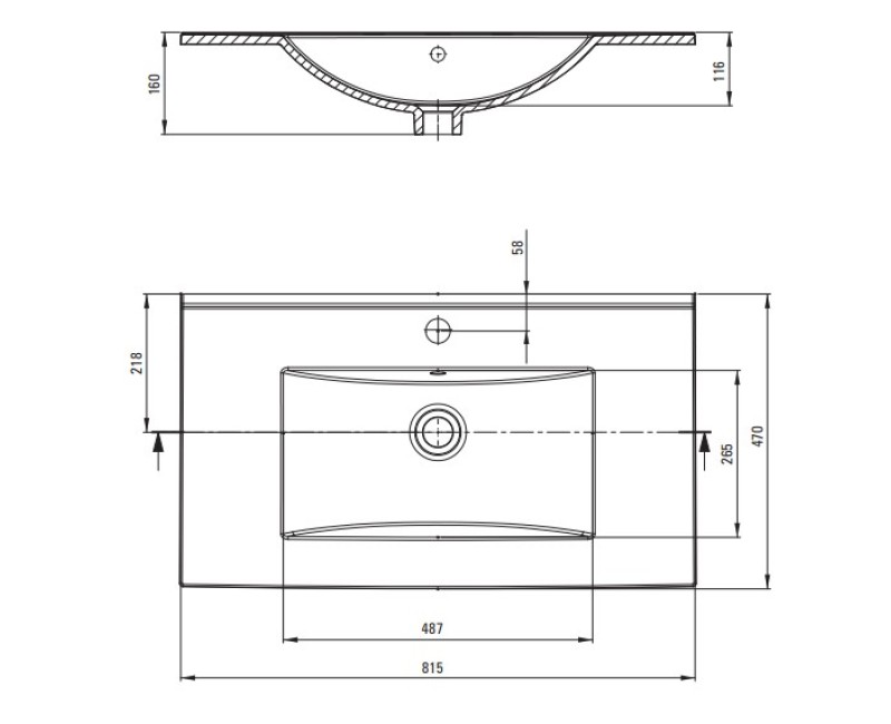 Mēbeļu izlietne Deante Tubo 815x470mm CTU_648M
