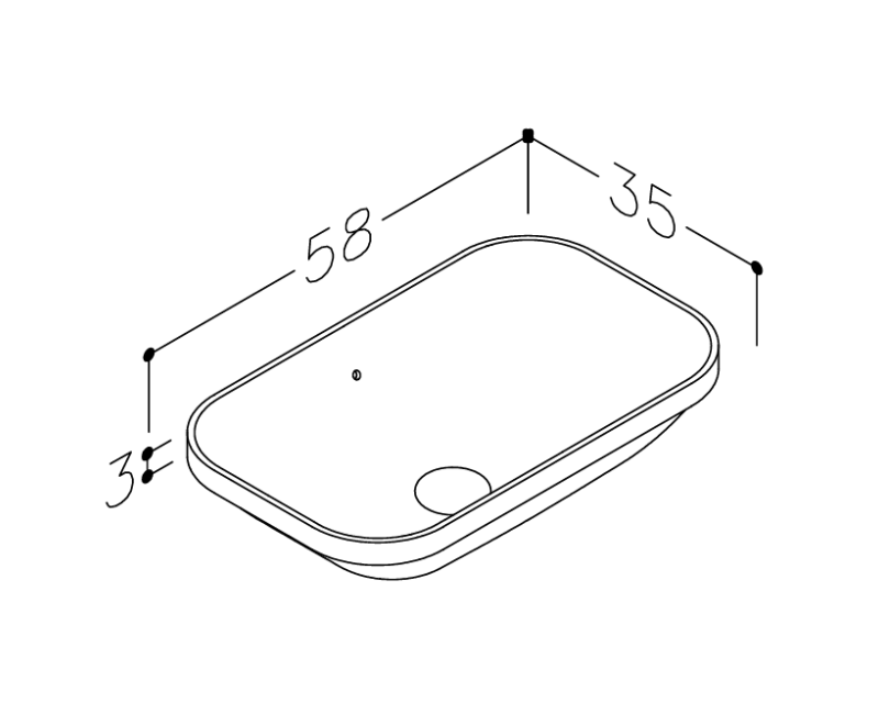 Kame Movado 58cm Keraminė Baltos Spalvos Praustuvė MV580350MW