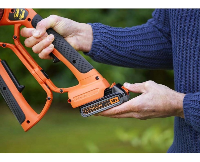 Motorzāģis BLACK+DECKER 18 V akumulatora 1 x 2,0 Ah akumulators, GKC1000L-QW lādētājs