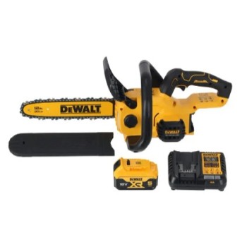 DeWALT 18 V akumuliatorinis 30 cm grandininis pjūklas, 1 x 5,0 Ah akumuliatorius, įkroviklis DCMCS565P1