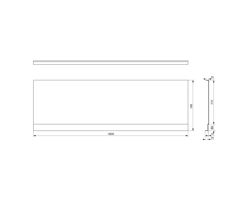 Vannas panelis Polysan Plain Nika Priekšējais PN 180, 1800x590 mm, balts 72543