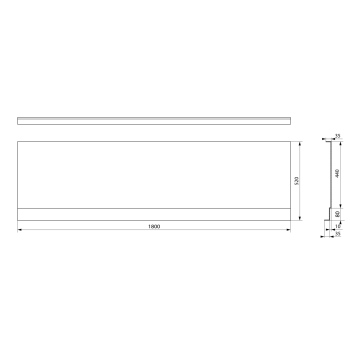 Vannas panelis Polysan Couvert 180, 1800x520 mm, balts 72847