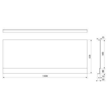 Vannas panelis Polysan Couvert 130, 1300x520 mm, balts 72852