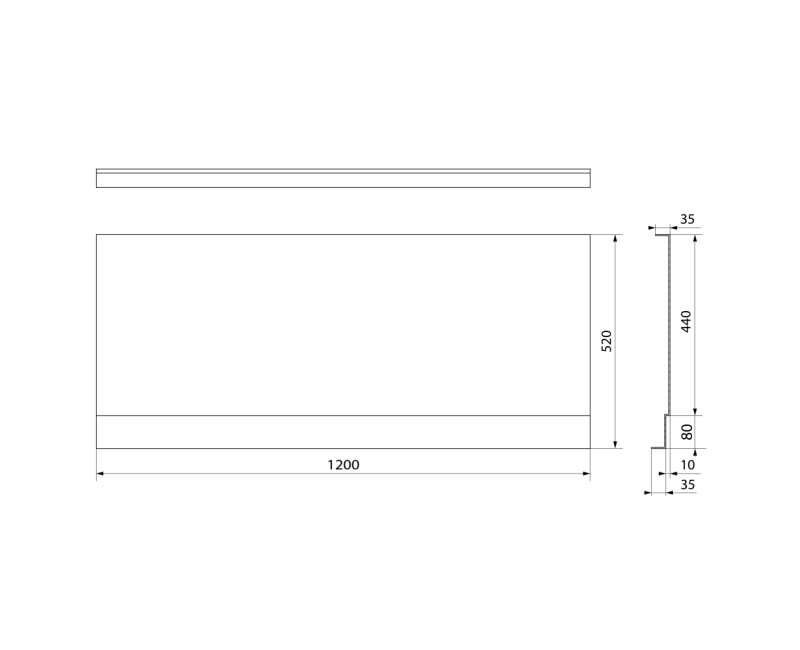Vannas panelis Polysan Couvert Priekšējais 120, 1200x520 mm, balts 72853