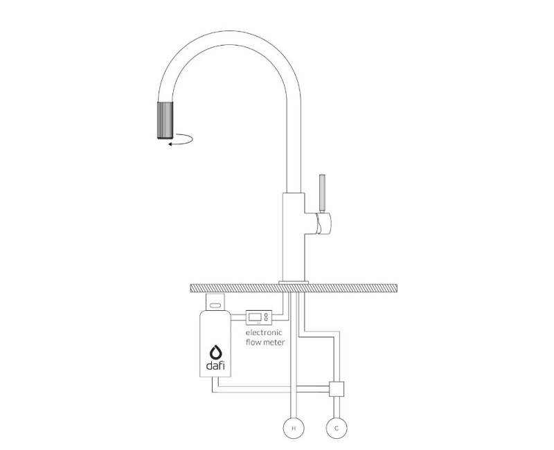 Virtuves maisītājs Omnires Switch ar izvadu filtrētam ūdenim Pulēta Bronza SW9057CP