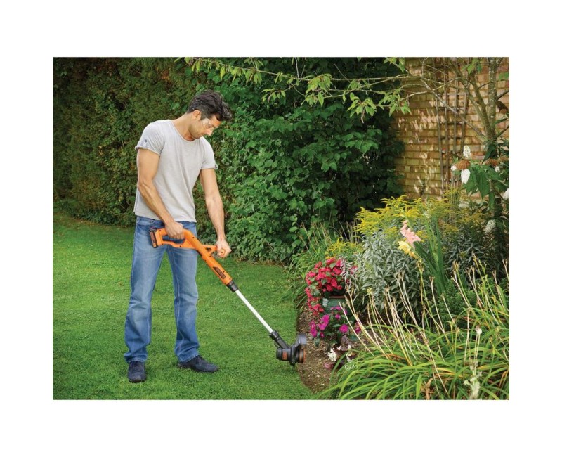 Trimmeris BLACK+DECKER 18 V akumulatora ar auklu, 25 cm pļaušanas platums, 1 x 2,0 Ah akumulators, lādētājs ST182320-QW