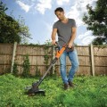 Trimmeris BLACK+DECKER 18 V akumulatora ar auklu, 28 cm pļaušanas platums, 1 x 2,0 Ah akumulators, lādētājs STC1820EPC-QW