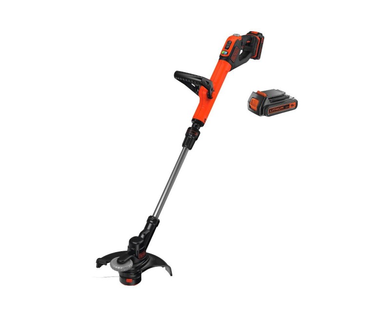 Trimmeris BLACK+DECKER 18 V akumulatora ar auklu, 28 cm pļaušanas platums, 1 x 2,0 Ah akumulators, lādētājs STC1820EPC-QW