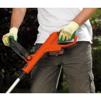 Trimmeris BLACK+DECKER 18 V ar auklu, 23 cm pļaušanas platums, 1 x 2,0 Ah akumulators, lādētājs GLC1823L20-QW